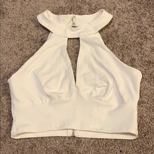 Bebe white cropped tank